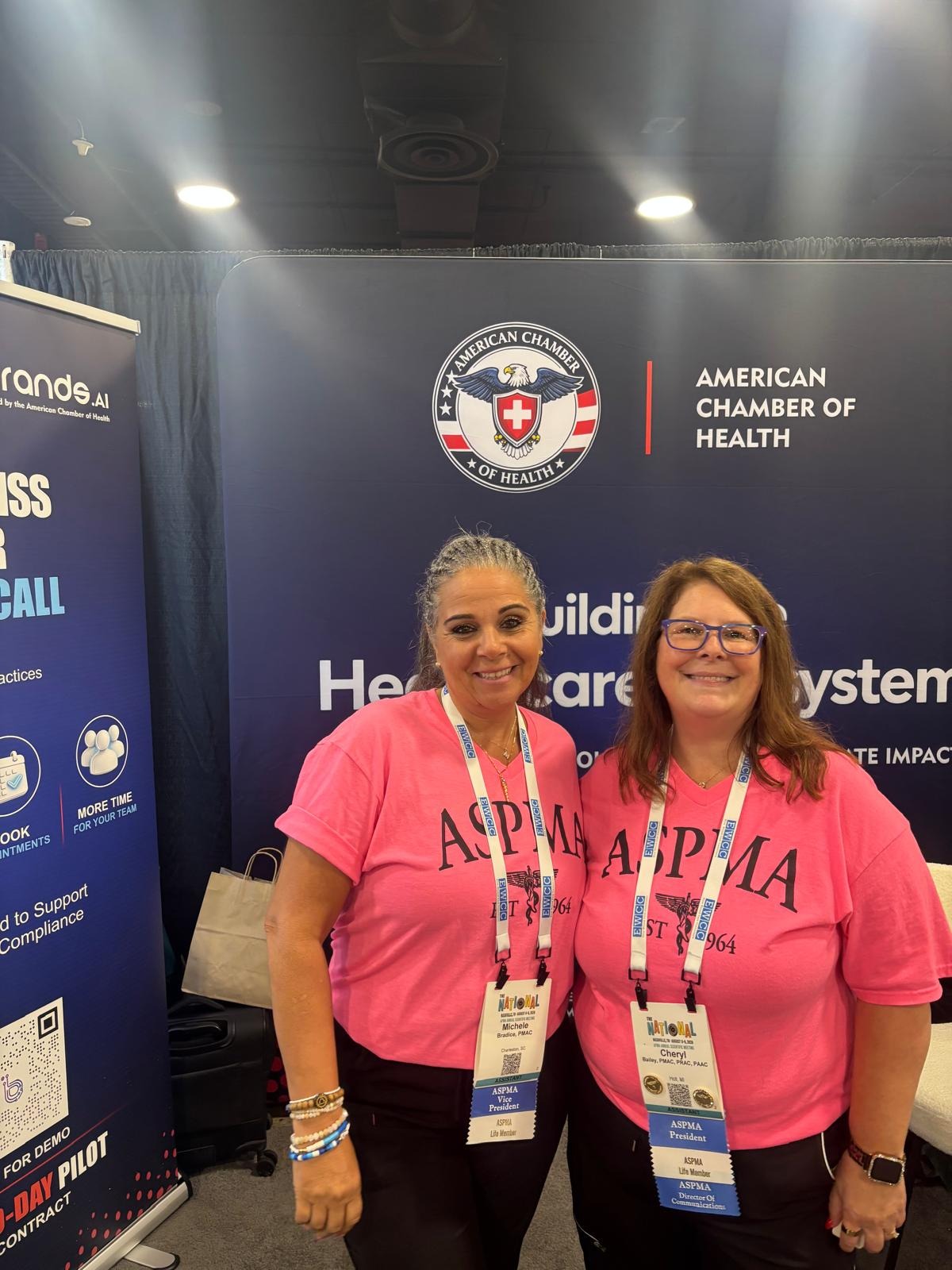 ASPMA Vice President Michele Brzezniak and President Cheryl Bailey at the ACH booth